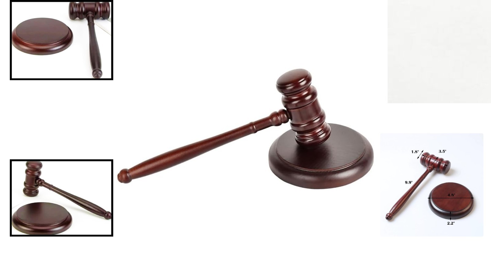 Professional Wooden Gavel and Block Set – Exquisite Craftsmanship for Court Use