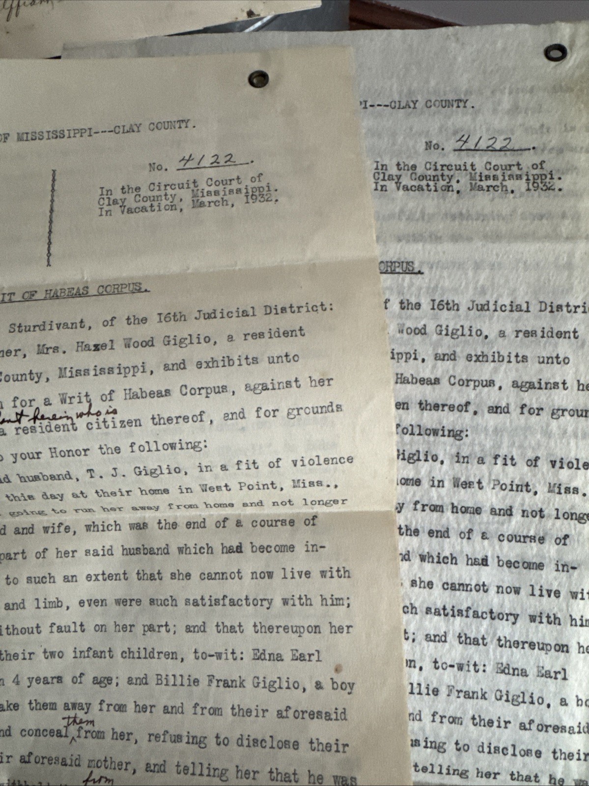 1932 Mississippi Habeas Corpus | Mother Seeks Children After Violent Assault