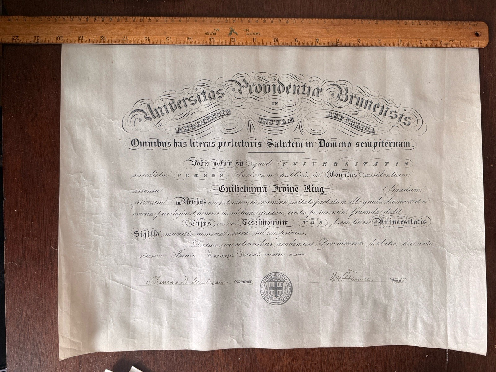 Antique Law School Ephemera Univ Rhode Island Diploma Pennsylvania Bar Equire