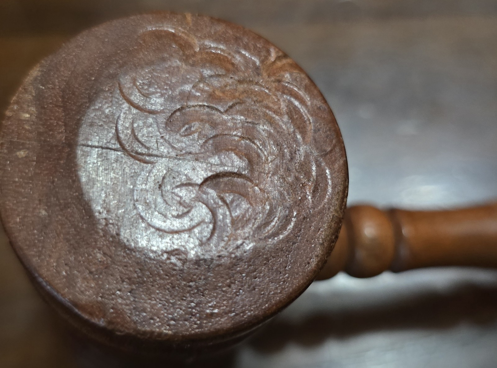 Vintage 7.5″ Inch Wooden Gavel 3.25″ Long.. 1.5″ Round Piston Head Wood Hammer