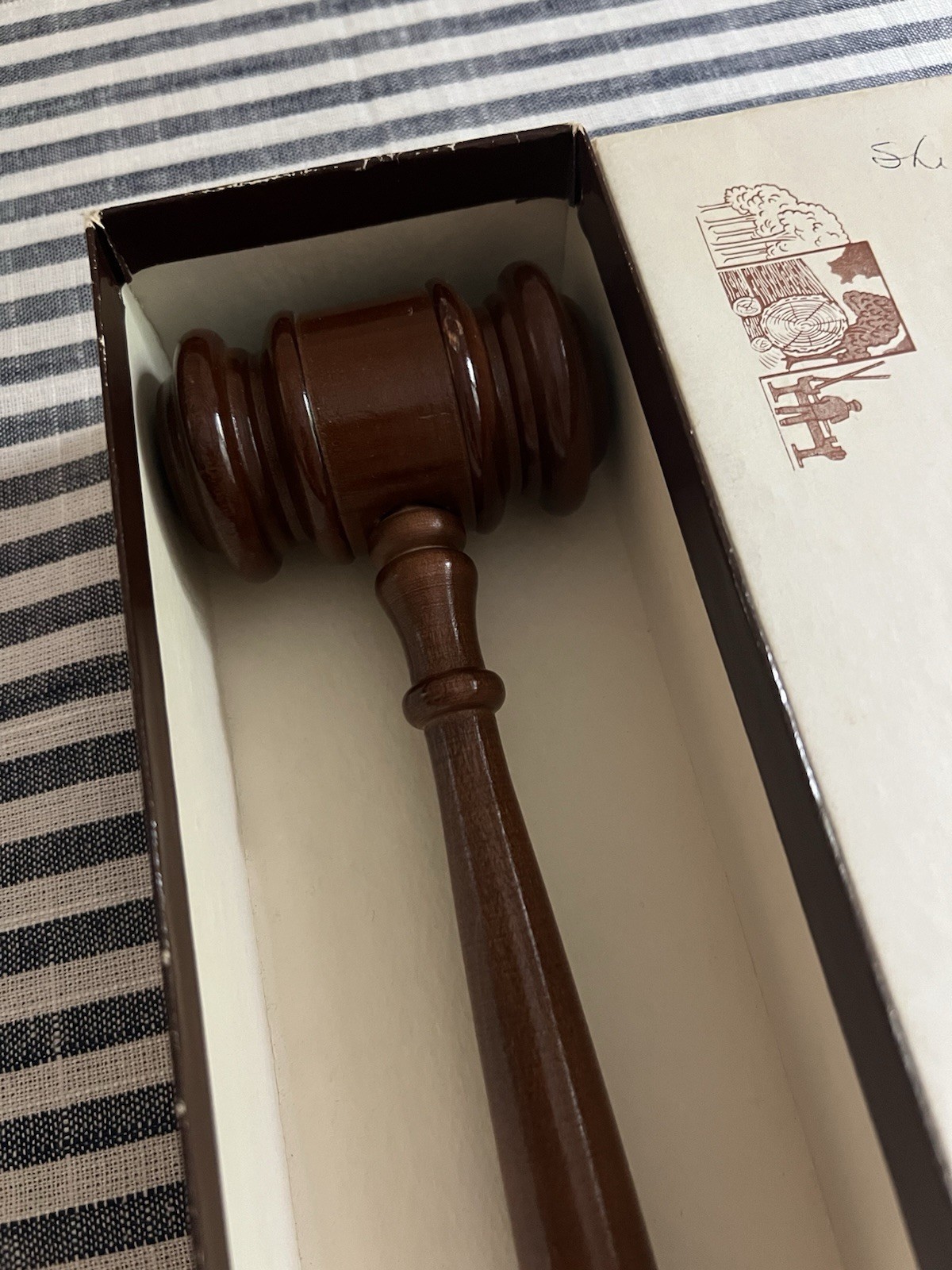 Vintage Gavel 10” W Box Symbol of Leadership with box Rogers Gavel