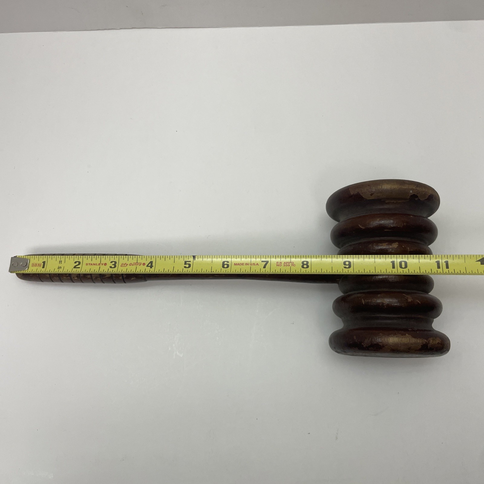 Vintage Wooden Gavel Wood Judge Auctioneer Mallet 11” Meeting Hammer