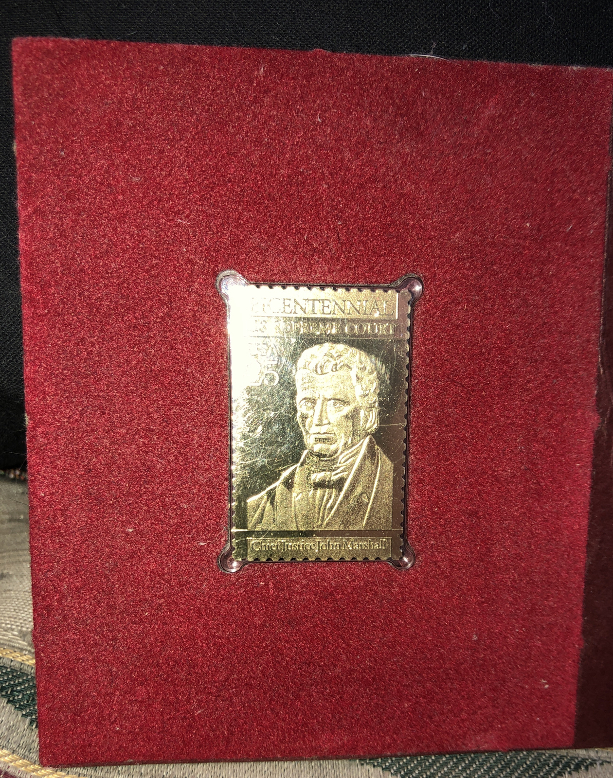 23K Gold Stamp Bicentennial U.S. Supreme Court Justice John Marshall Stamp