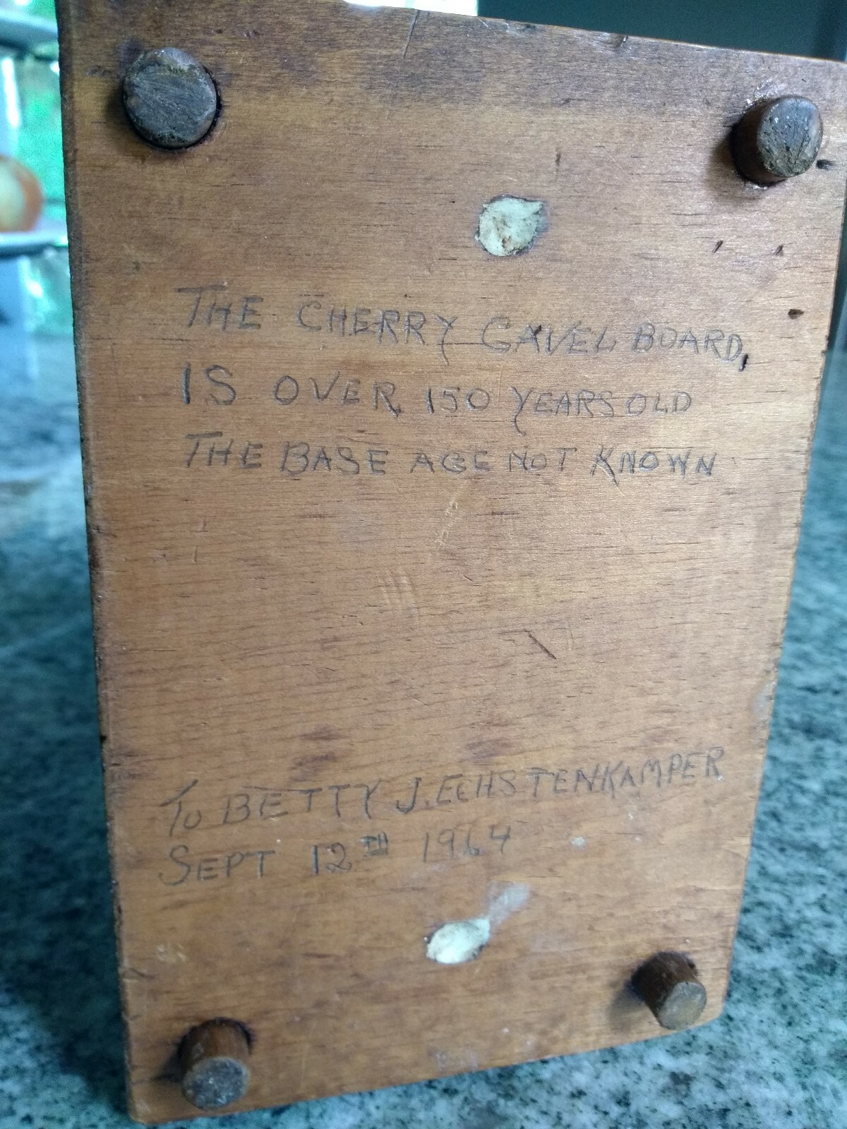 1814 Solid Cherry Gavel Block Board Sound 200+ yrs Judge President Chairman CEO