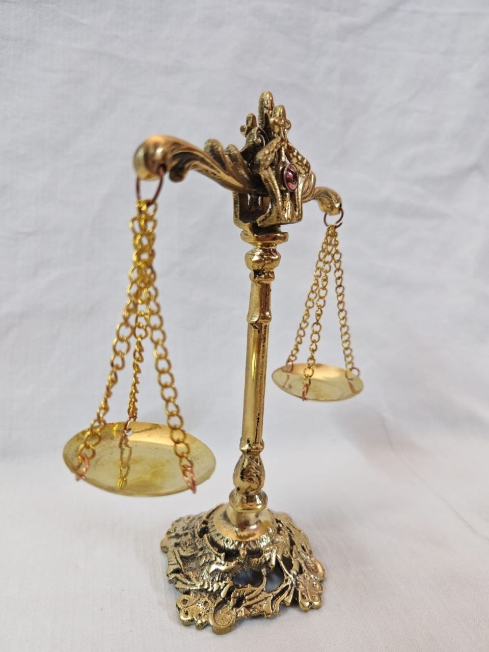 Vintage Brass Scales of Justice Lawyer Office Decor Mini Gold Antique Balance