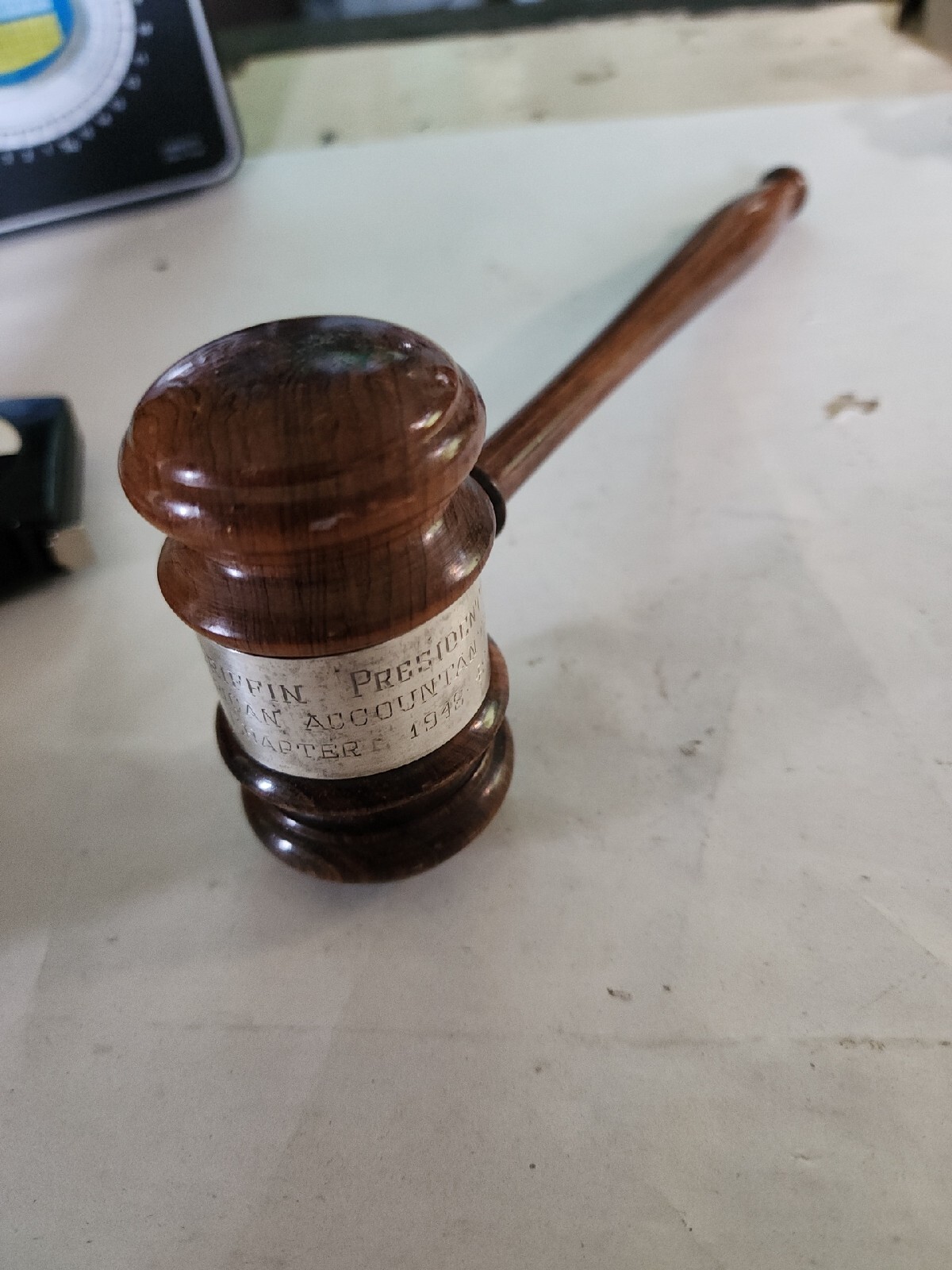 Vintage Wooden Gavel 1948-49 Society of American Accountants Hollywood 10″