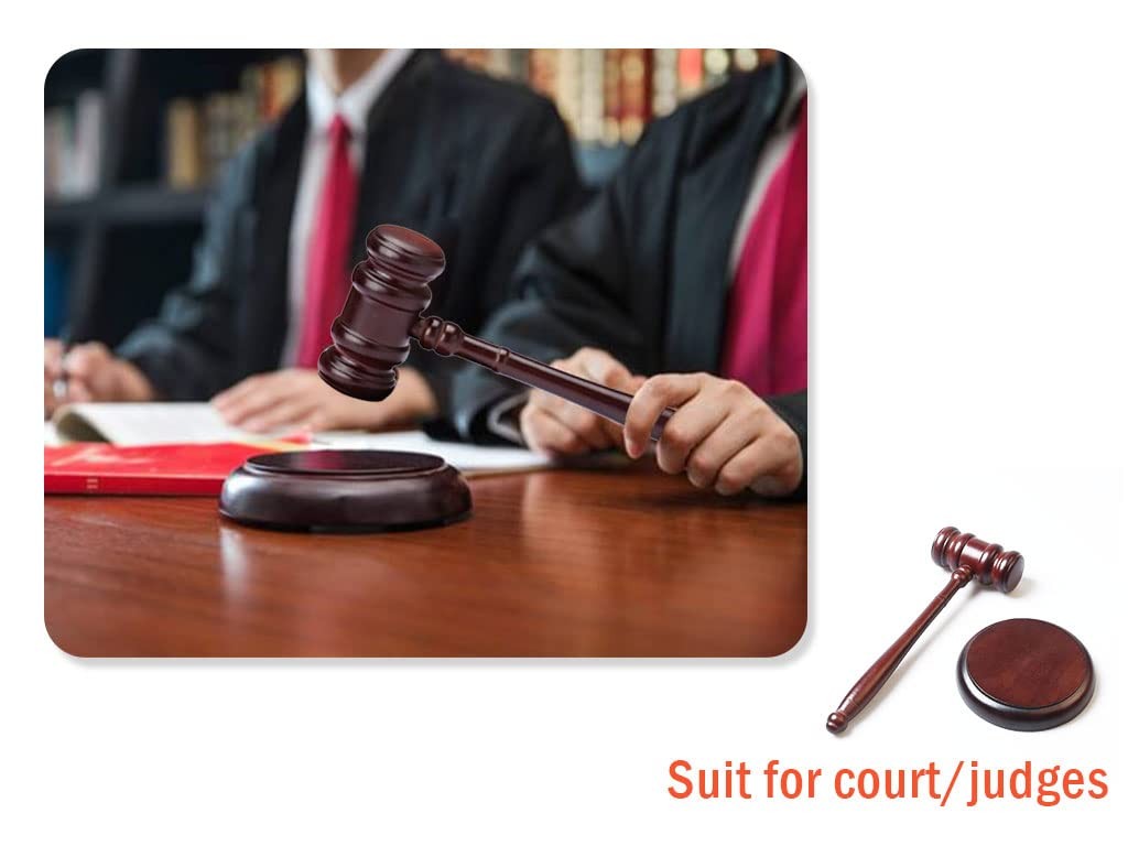 Black Gavel and Block, Handcrafted Wooden Set for Judge, Lawyer, Student, Auc…