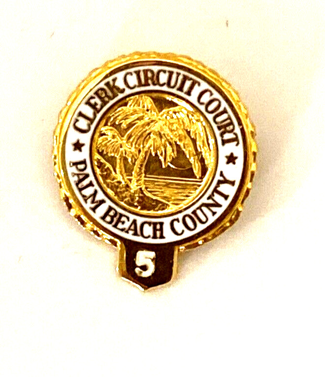 Vintage Clerk Circuit Palm Beach Cty Pin (D2)