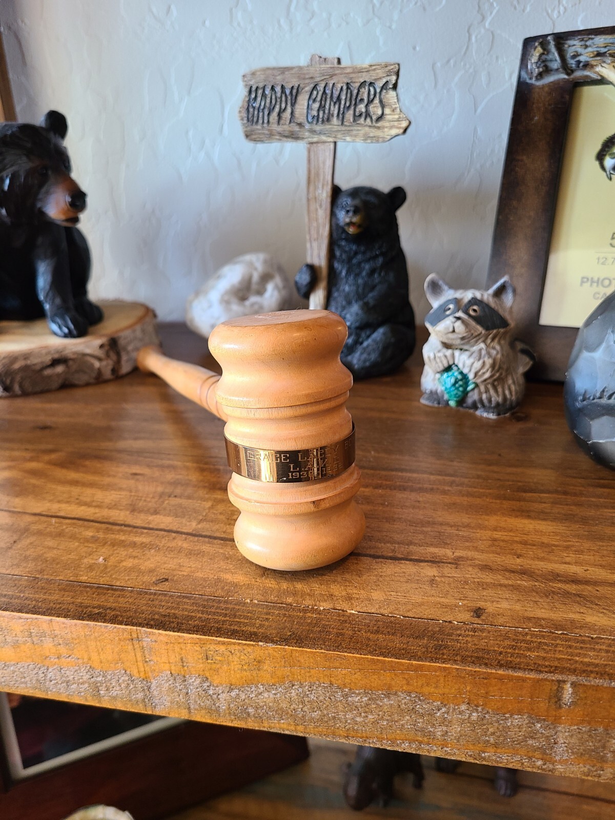 Vintage 1936- 1938 Wood Gavel Judge Lacey, Bowe- 11″