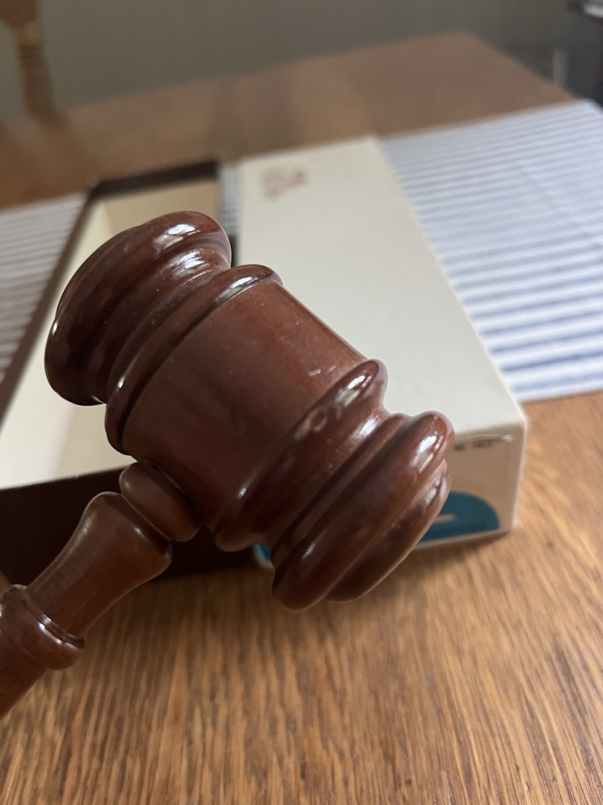 Vintage Gavel 10” W Box Symbol of Leadership with box Rogers Gavel