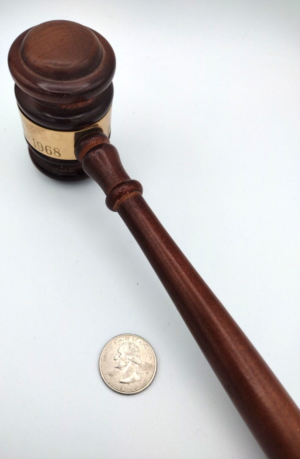 Wooden Gavel Metal Engraved Name Vintage P.C.L. President Dr. R.W. Richmond