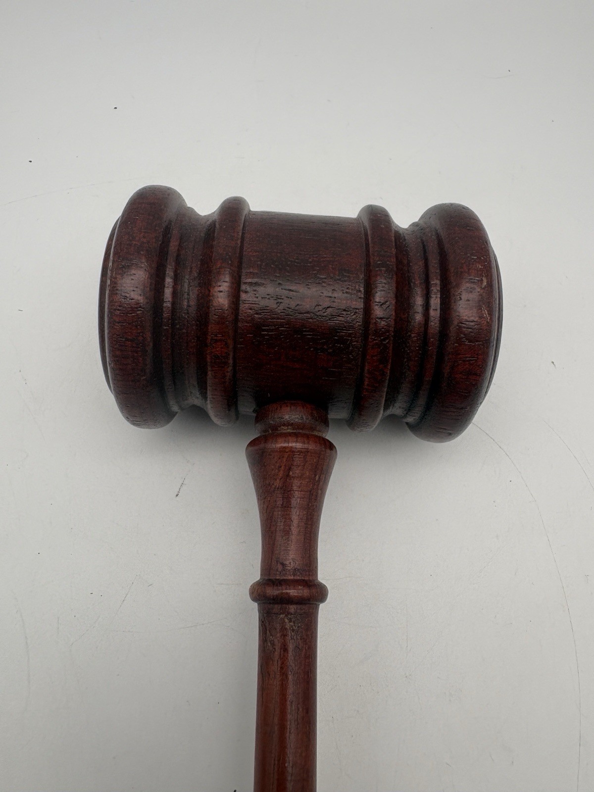 Solid Wood Gavel — Dark Finish, Judge/Auctioneer/Meeting 10” Long 3” Wide