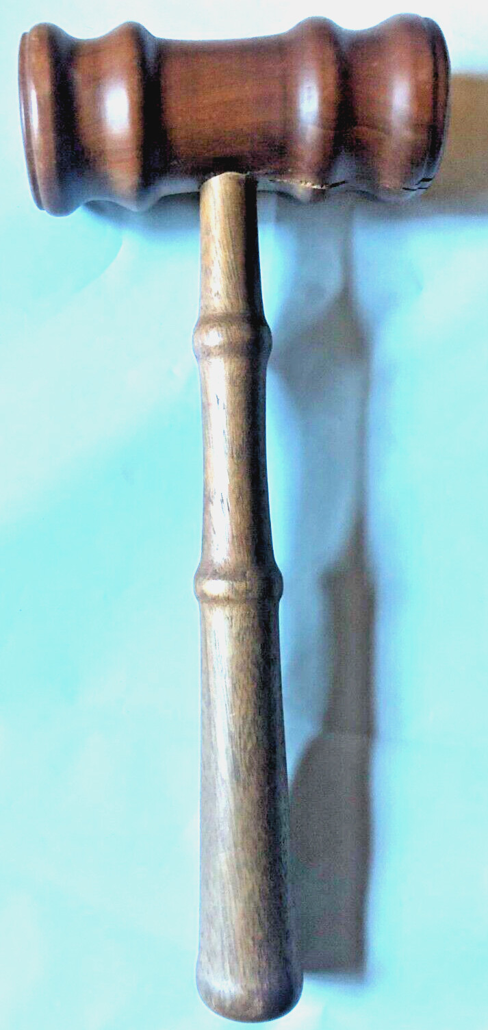 Wood Gavel Walnut Hardwood Stain Wooden Judge Courtroom Custom 9.5 in