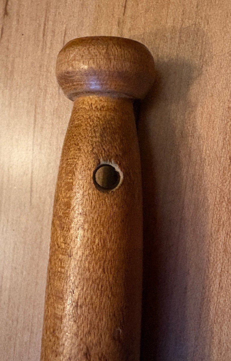 Vintage 12 Inch Wooden Gavel Auctioneer Mallet w/ Hole for Hanging on Wall