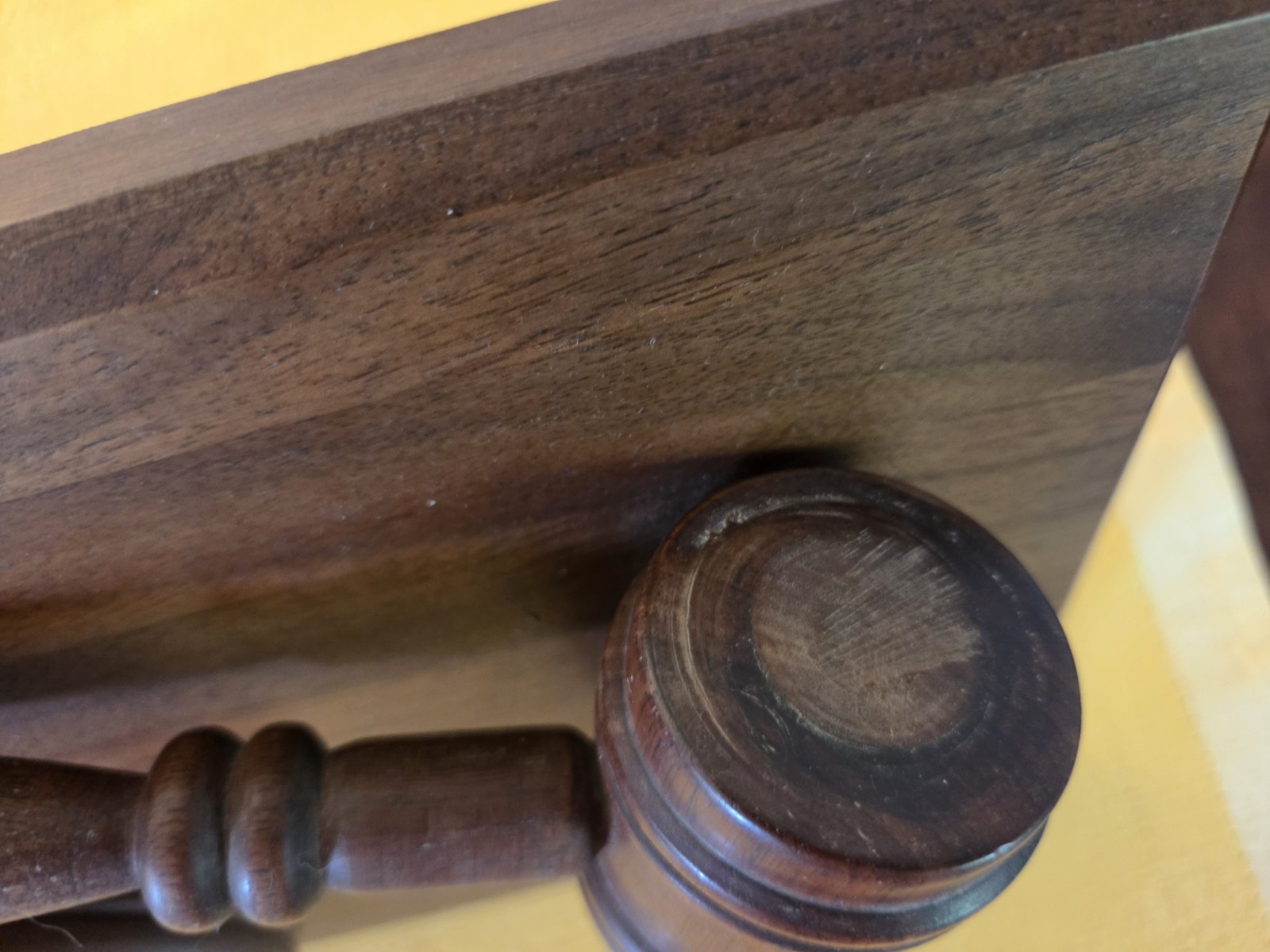 Commemorative Gavel Set On Wooden Plaque