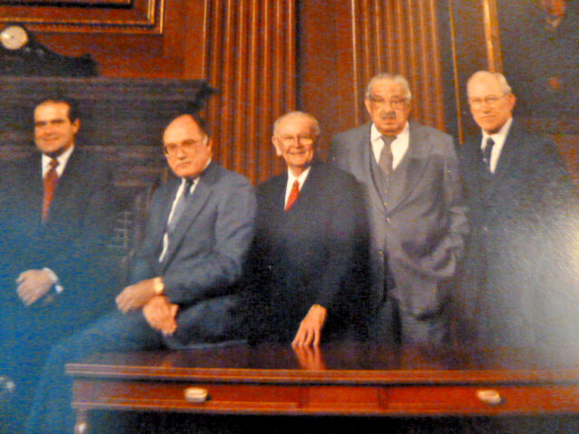1988 Officiai US Supreme Court Oversize Marshall Scalia Rehnquist by Ken Heinen
