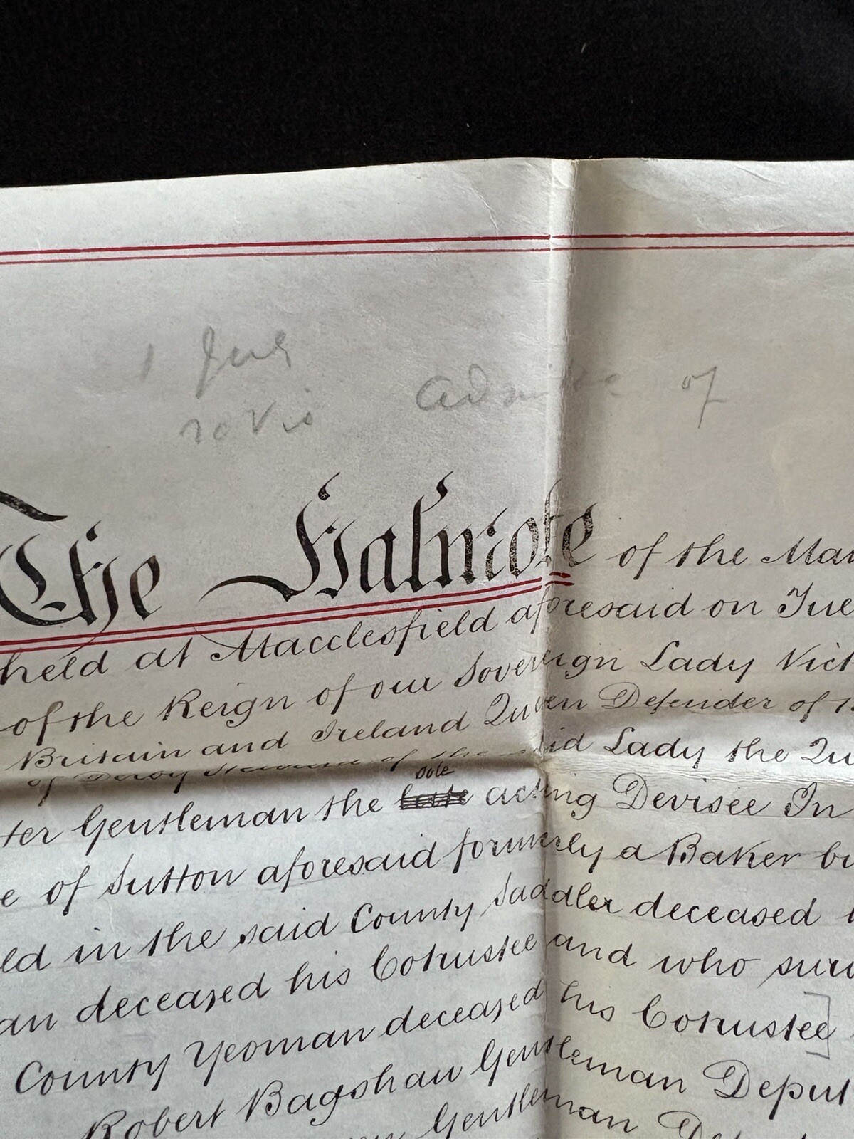 Antique Vellum London England Queen Victoria Era Document 1859 20x 24 Original