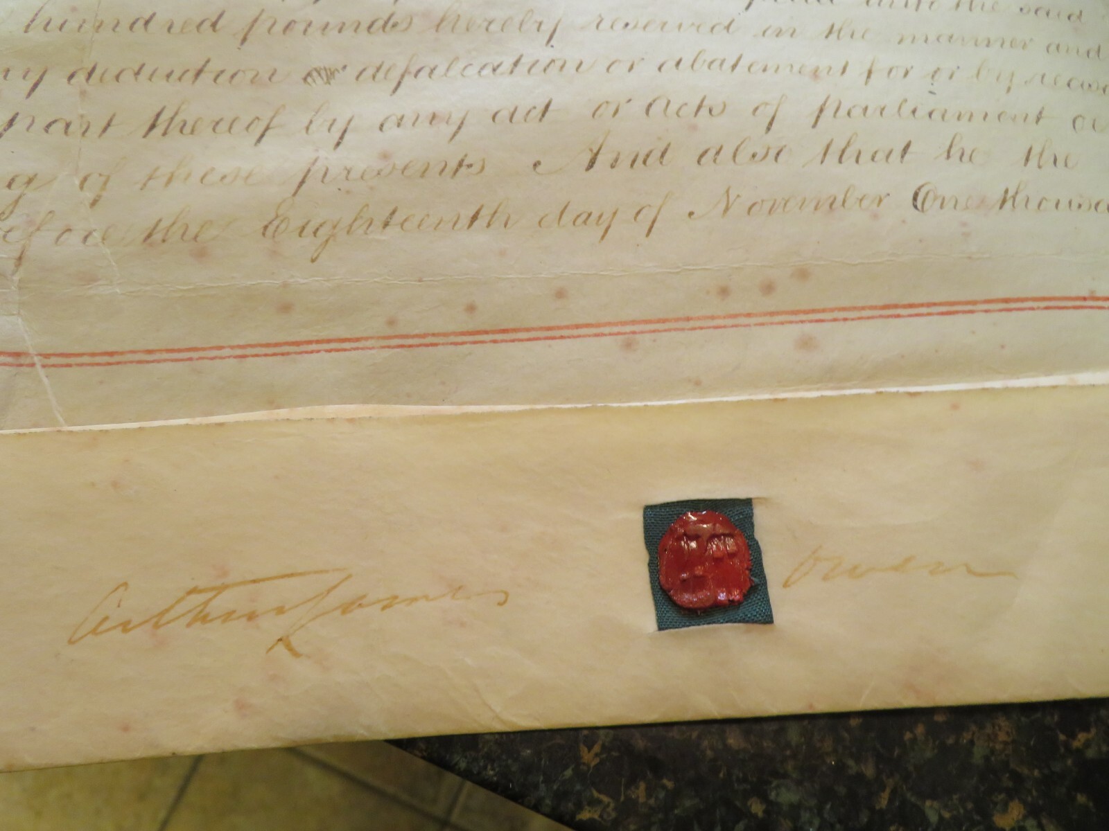 GREAT BRITAIN 1865 LARGE INDENTURE DOCUMENT WITH TAX STAMP OTHER WAX STAMP