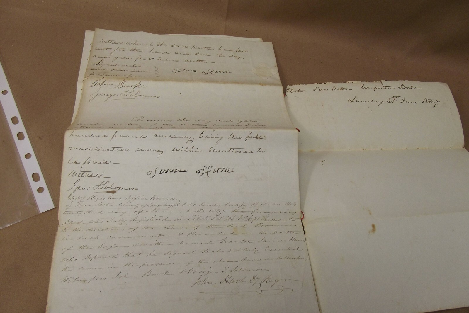 1847 Indenture Deed 186 Acres Land Lunenburg for 200 Pounds Chester Nova Scotia