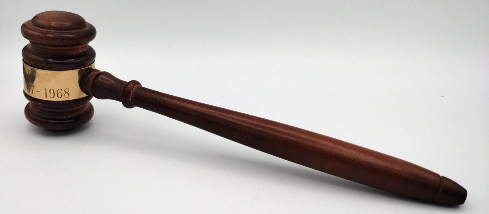 Wooden Gavel Metal Engraved Name Vintage P.C.L. President Dr. R.W. Richmond