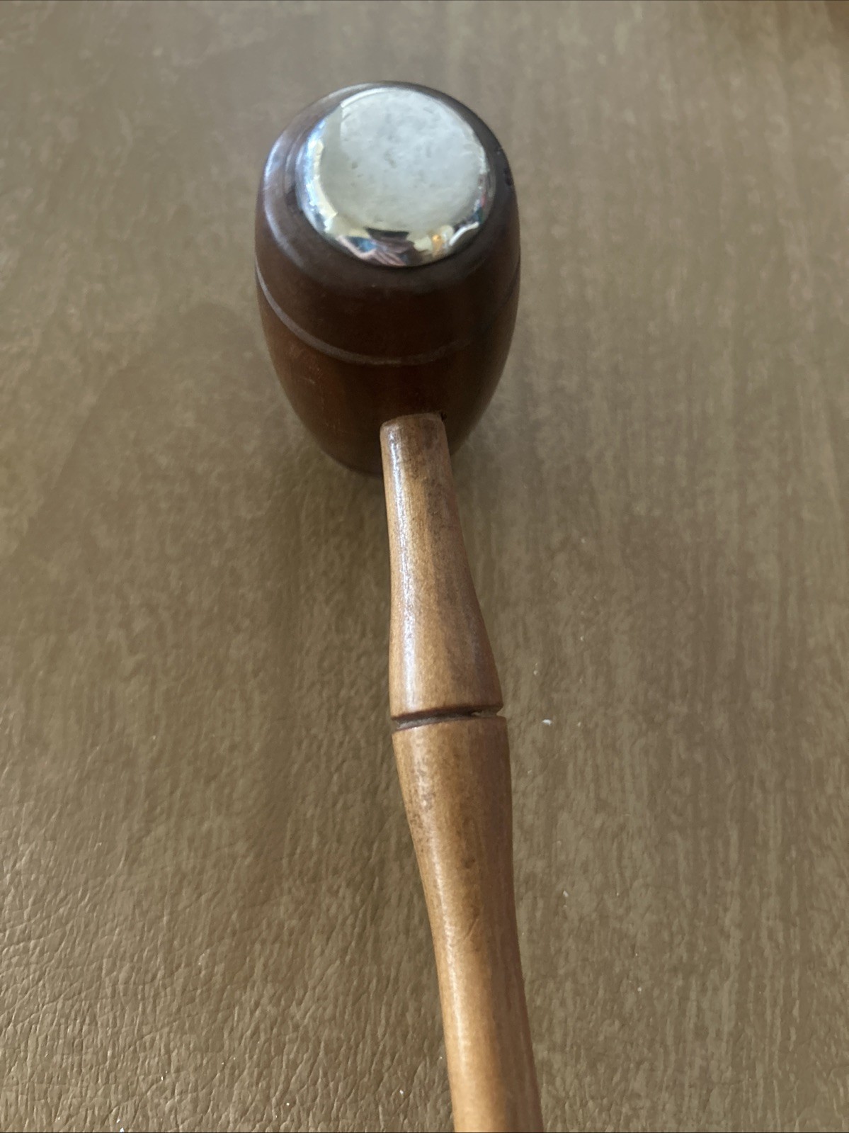 Vintage Judge/Auctioneer Gavel With Metal Strike Plates