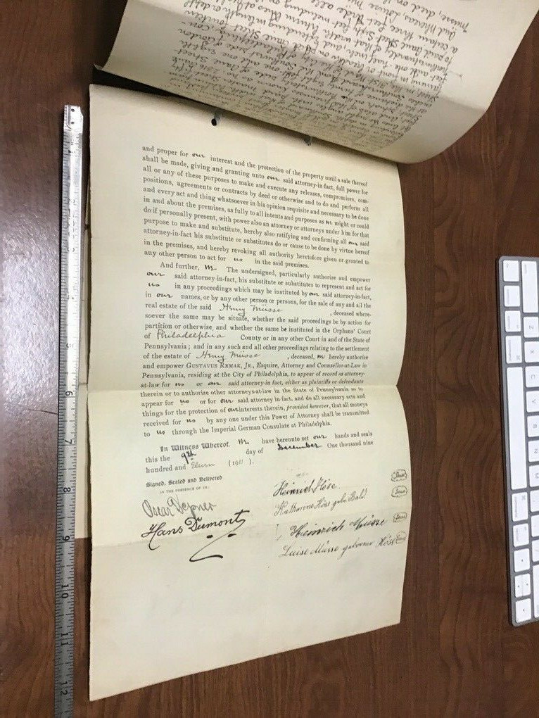 Original document: 1911 german & american WILL