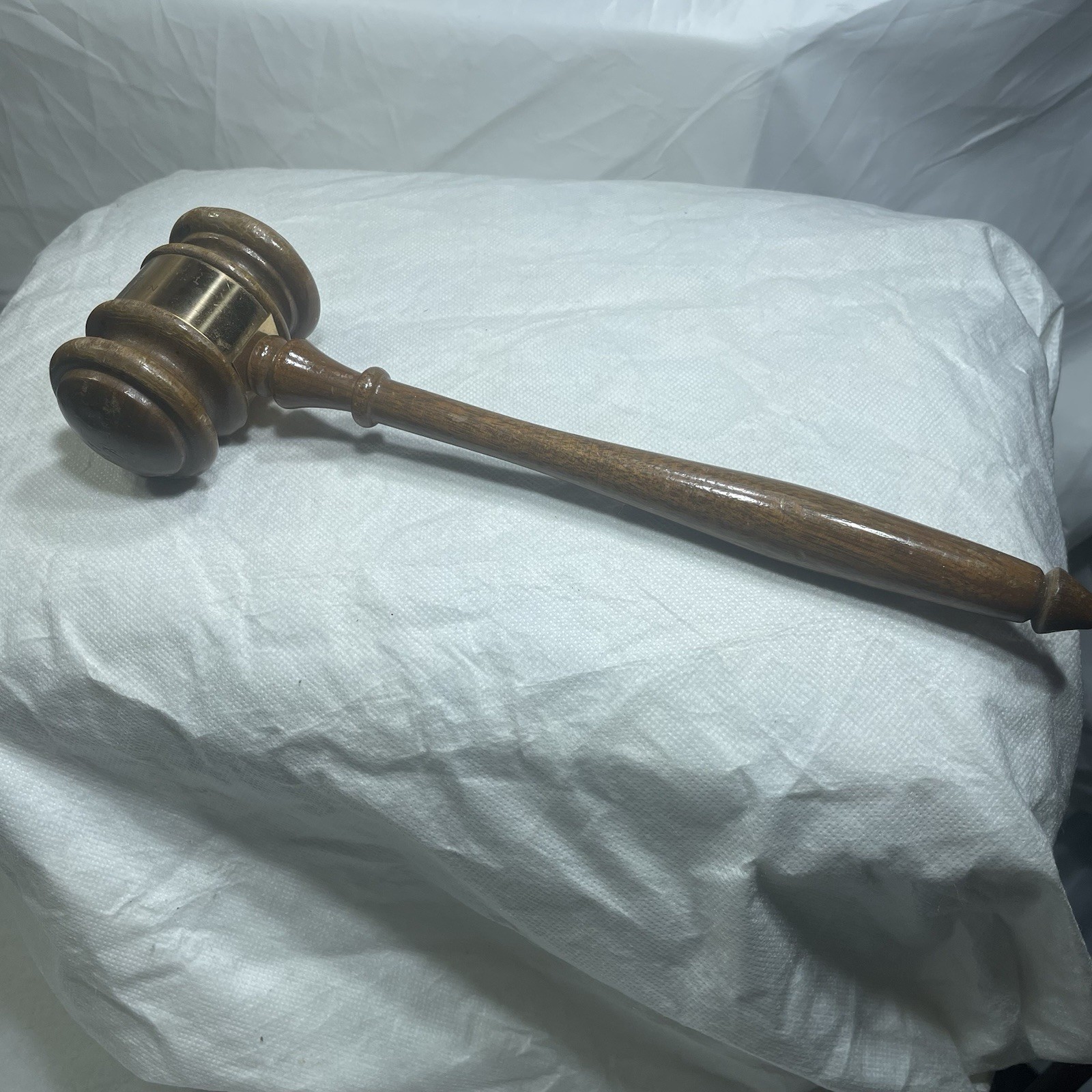 Rare Wood Gavel National Real Estate Board 1968 Brass 1.75″ Diameter 10″ Long