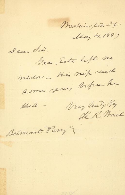 MORRISON R. WAITE – AUTOGRAPH LETTER SIGNED 05/04/1887