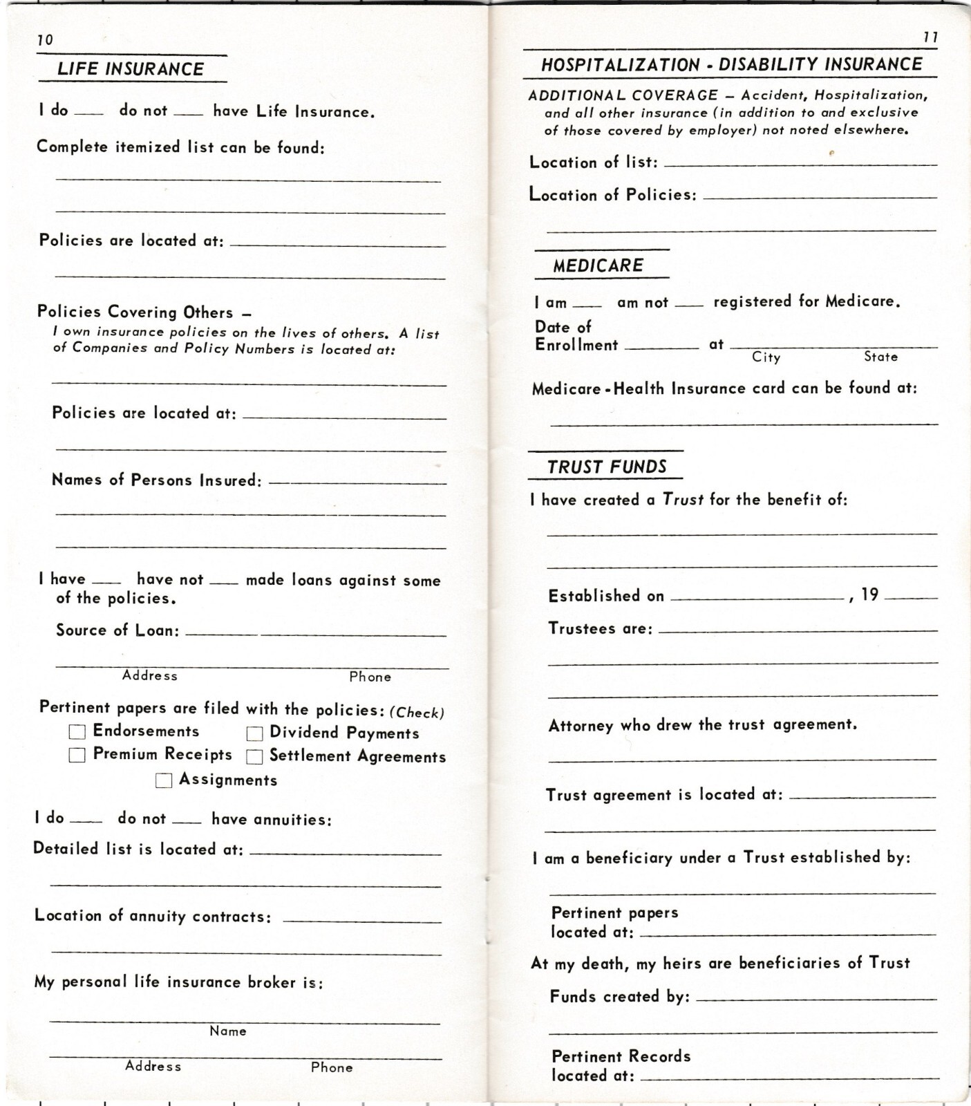 1967 I Have Put My House in Order Personal Records Book Financial Legal On Death