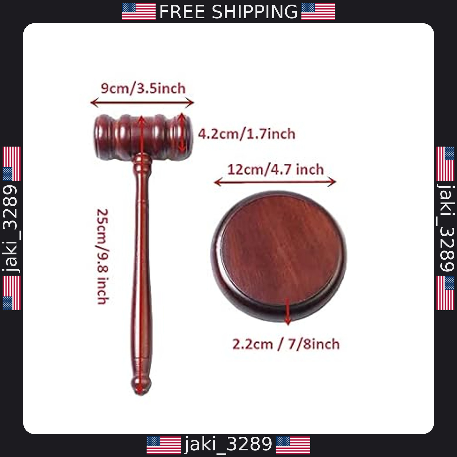 Handmade Wooden Gavel & Block Set for Lawyers, Judges, Auctions & Gifts
