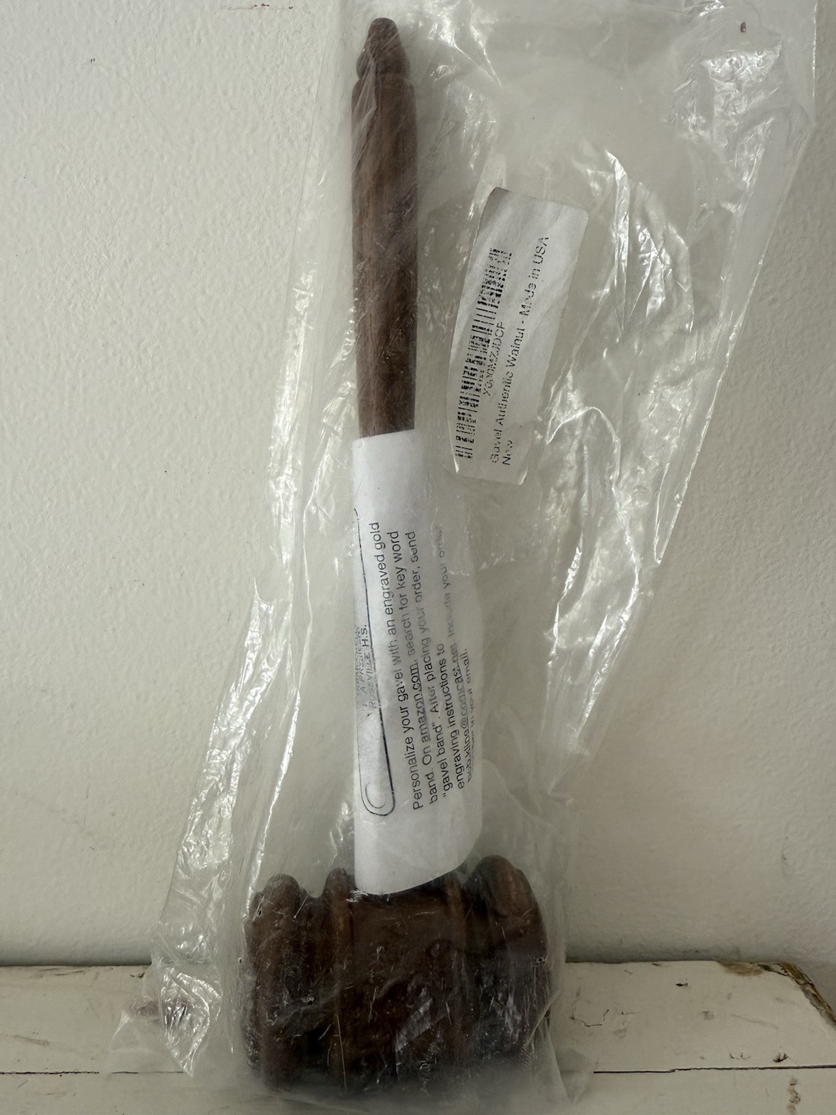 Gavel Walnut Made in USA New in Package Teacher Judge Lawyer Moderator Mother