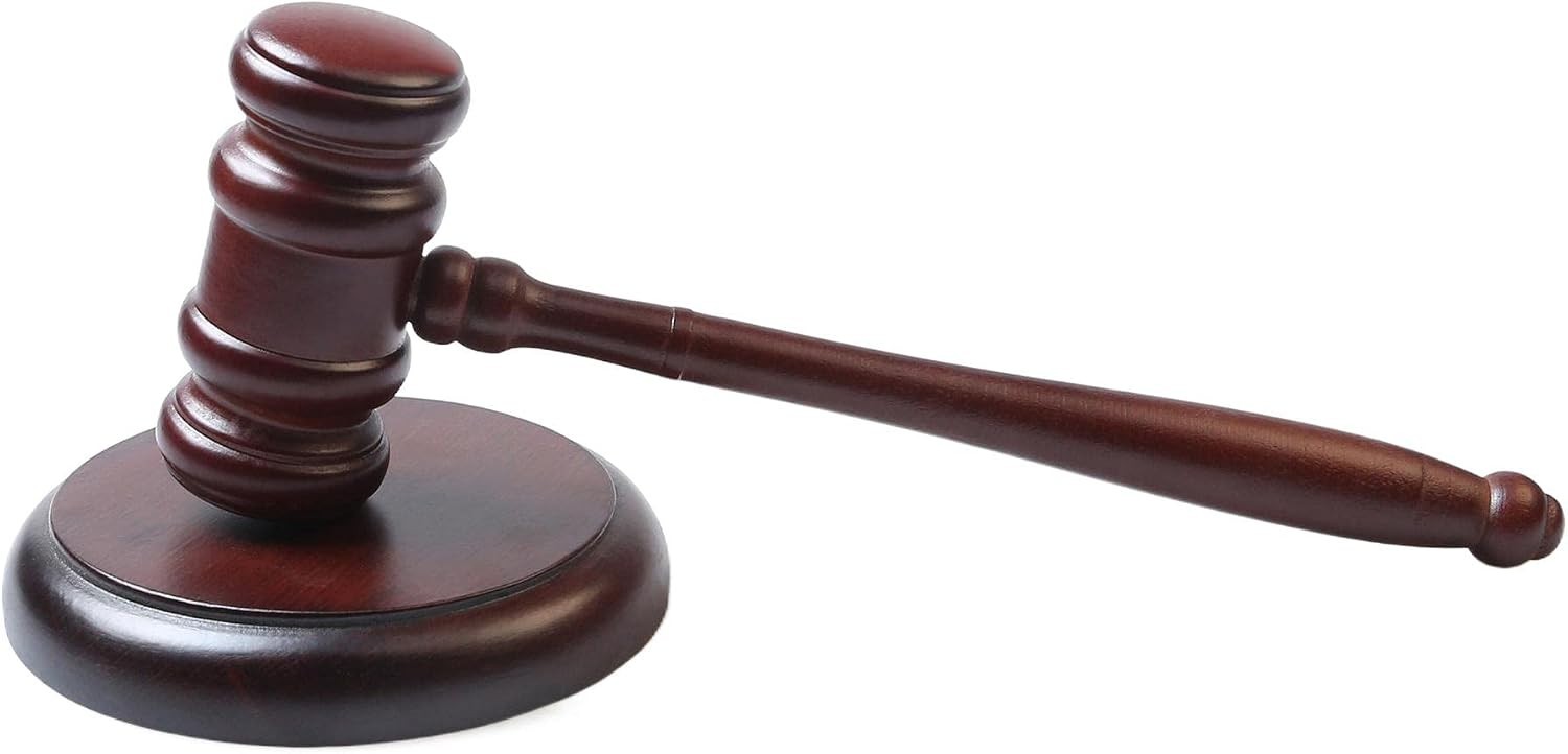 Elegant Gavel and Round Block Set – Ideal for Judges, Lawyers & Auctioneers