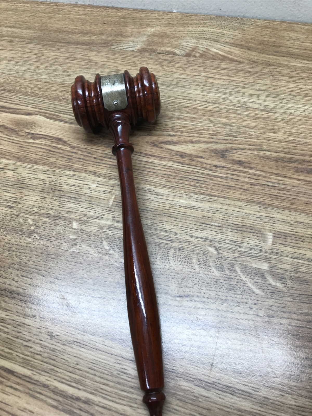 Vintage Wooden Judge’s Auctioneer’s Gavel Mallet 1960 Engraved Solid Dalbergia