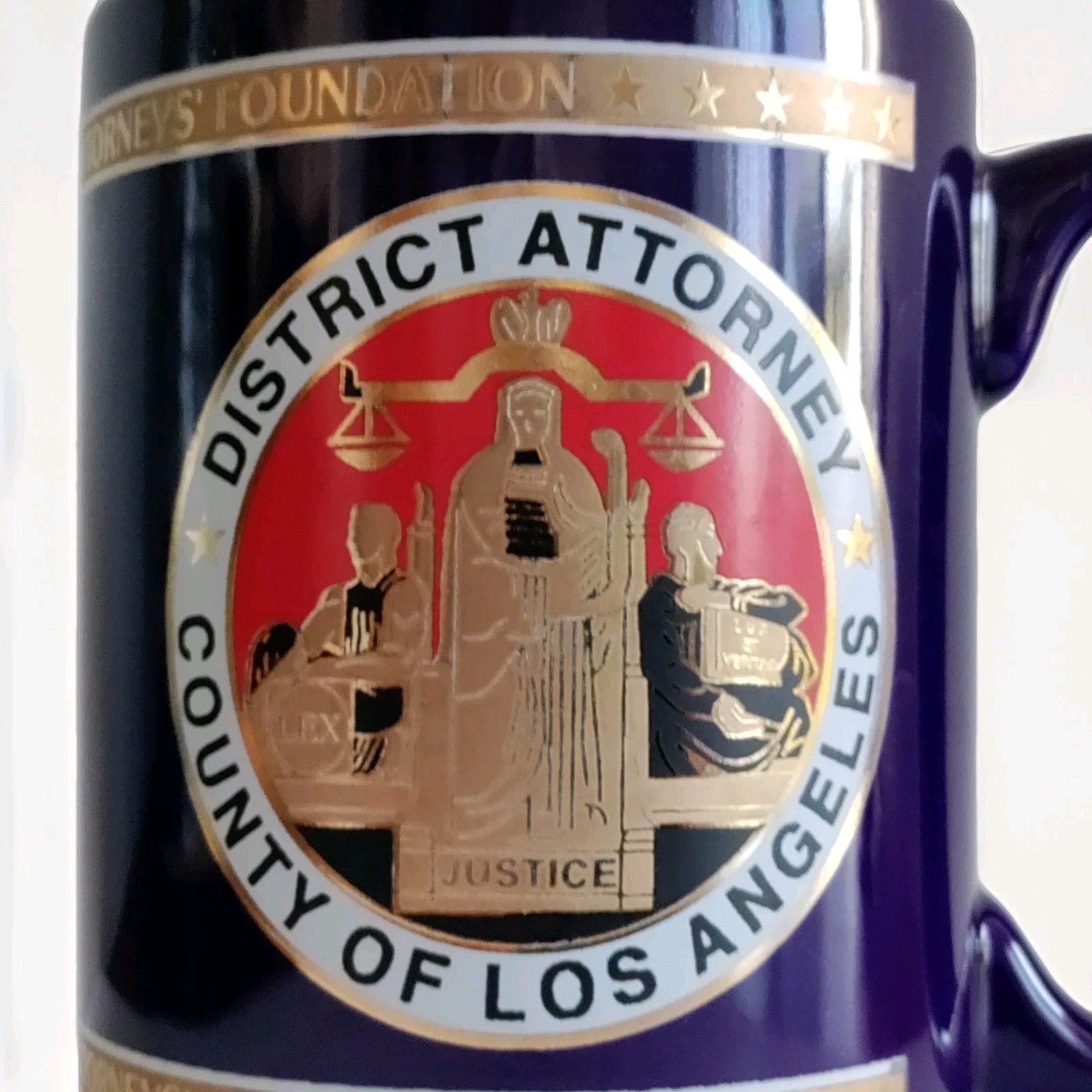 Mug Los Angeles LA District Office Foundation Historical Collectible Blue & Gold