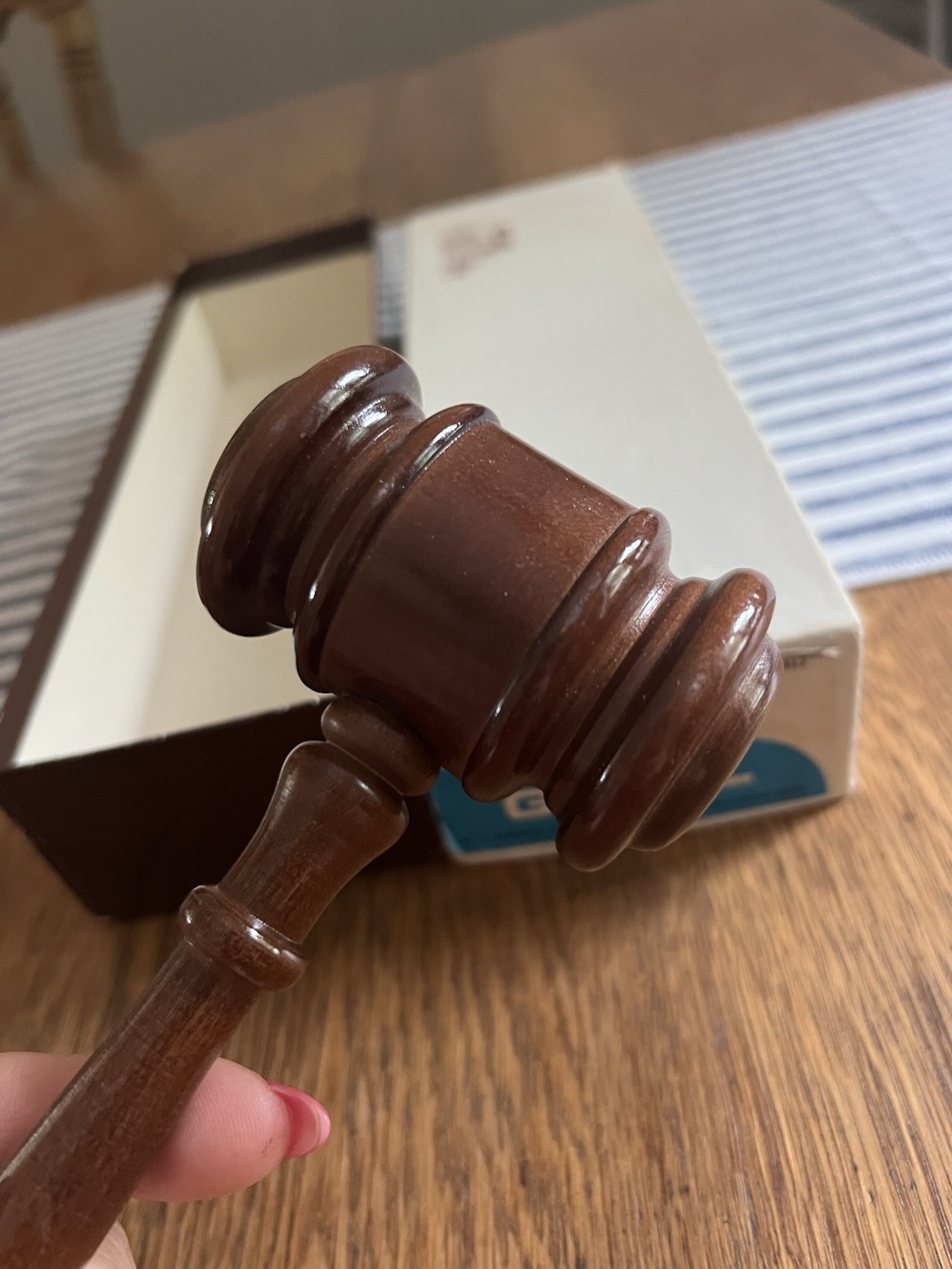 Vintage Gavel 10” W Box Symbol of Leadership with box Rogers Gavel