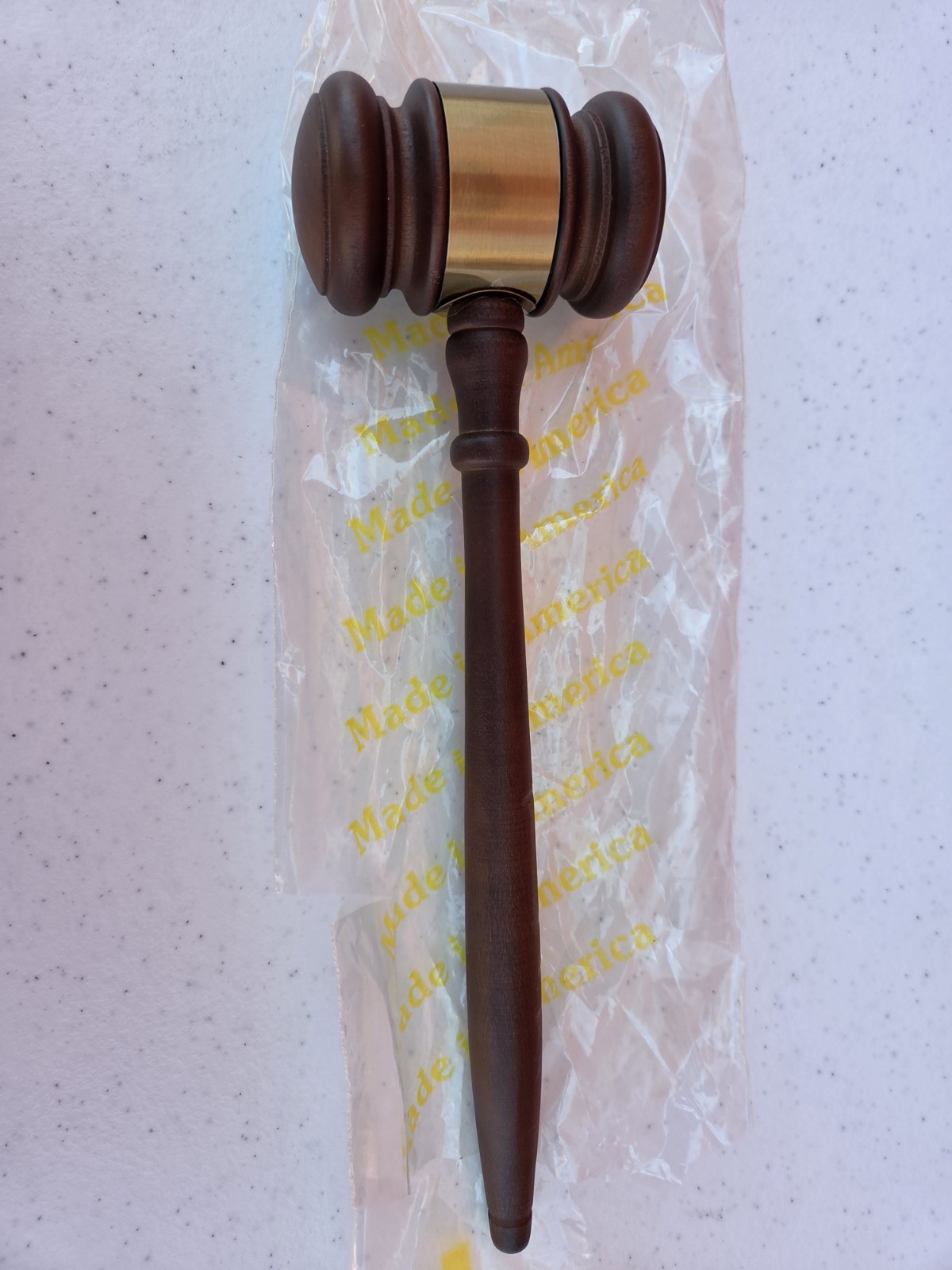Professional Wood Gavel with Brass Band – Made in USA
