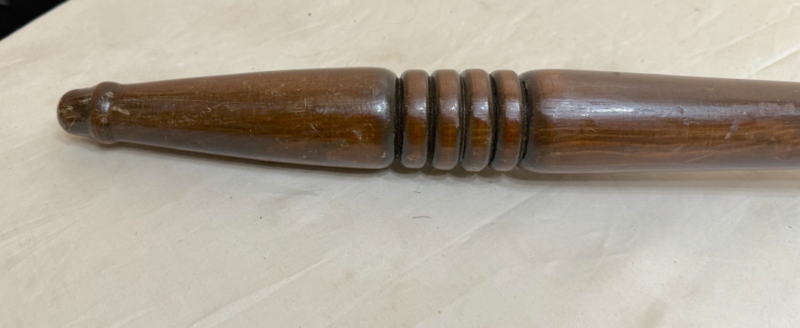 HUGE vintage handmade carved turned wooden solid wood judge auction gavel large