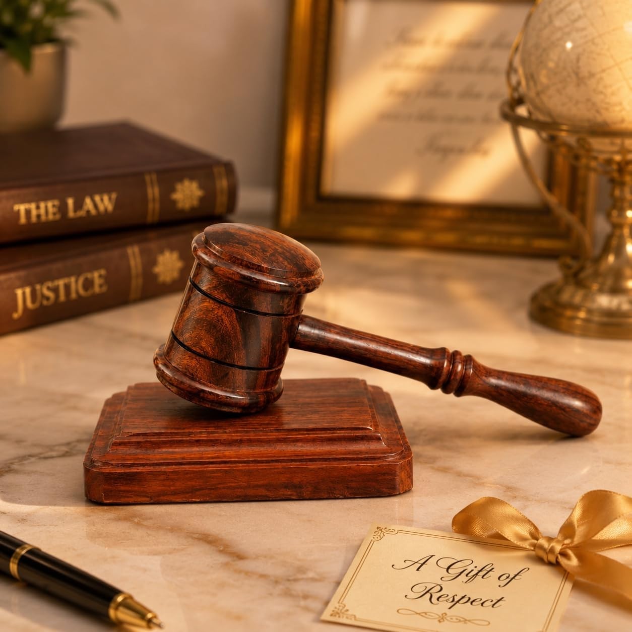 Handcrafted Wooden Gavel & Sound Block Set – Premium Quality for Courtroom, Meet