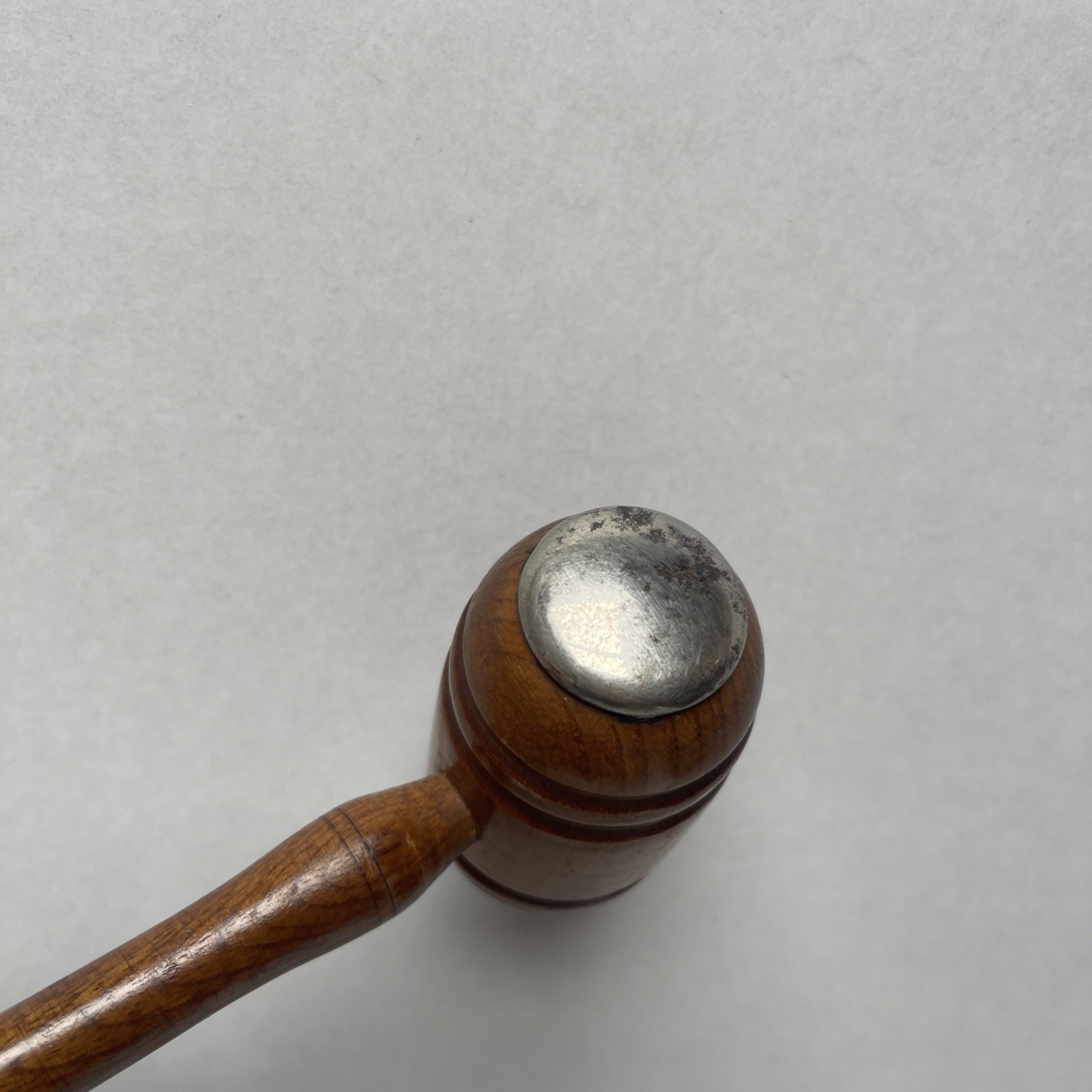Vintage Judge/Auctioneer Gavel With Metal Strike Plates