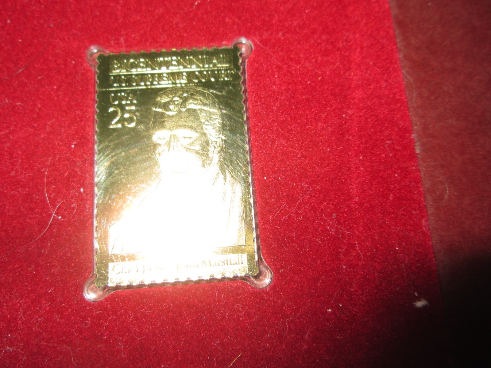 BiCentennial US Supreme Court 25 Cent Gold Tone Stamp John Marshall
