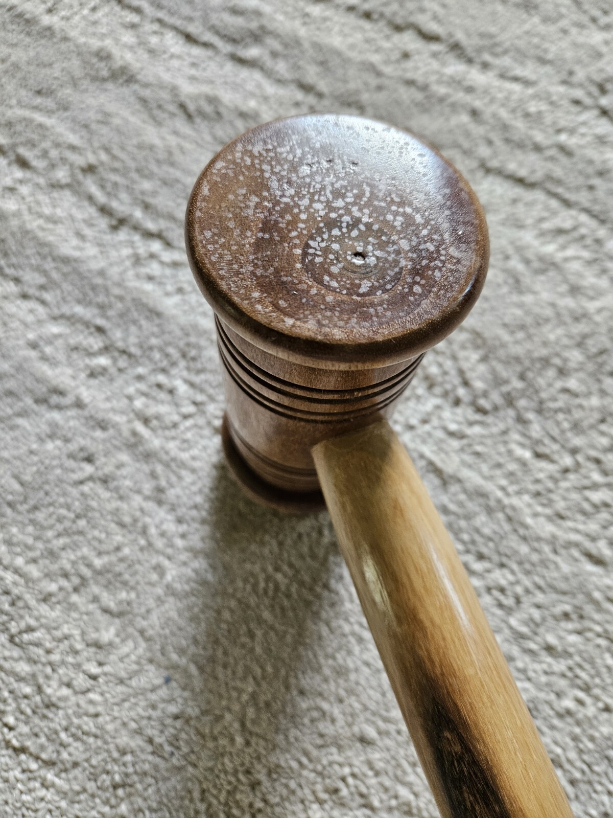 Original Hand Made Judge Court Gavel Round Ends Ridged Handke Well Made Clear
