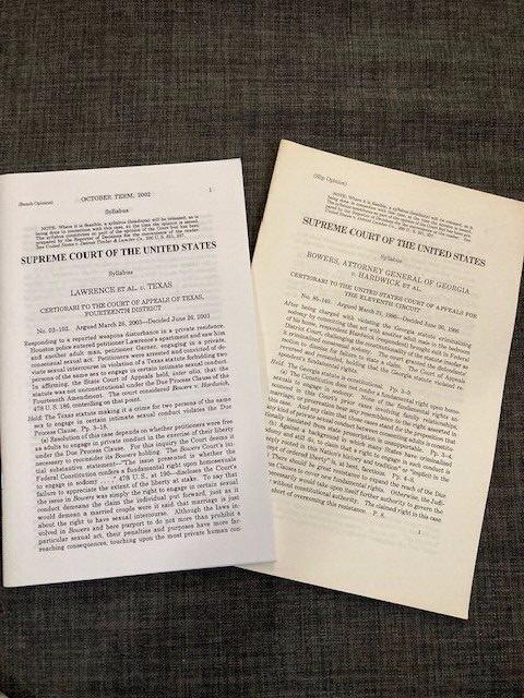 BENCH OPINIONS Bowers v. Hardwick and Lawrence v Texas Gay Sexual Conduct Cases