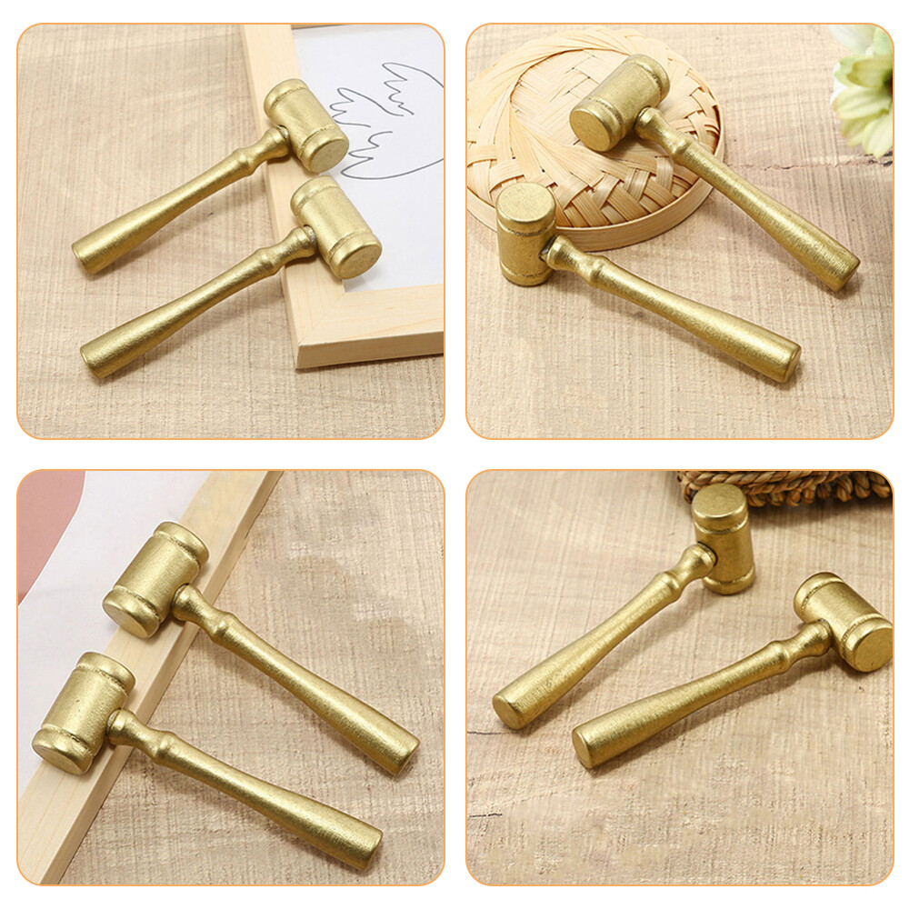 4pcs Small Gavel Judge Wooden Gavel Plaything Party Costume Hammer for Kids