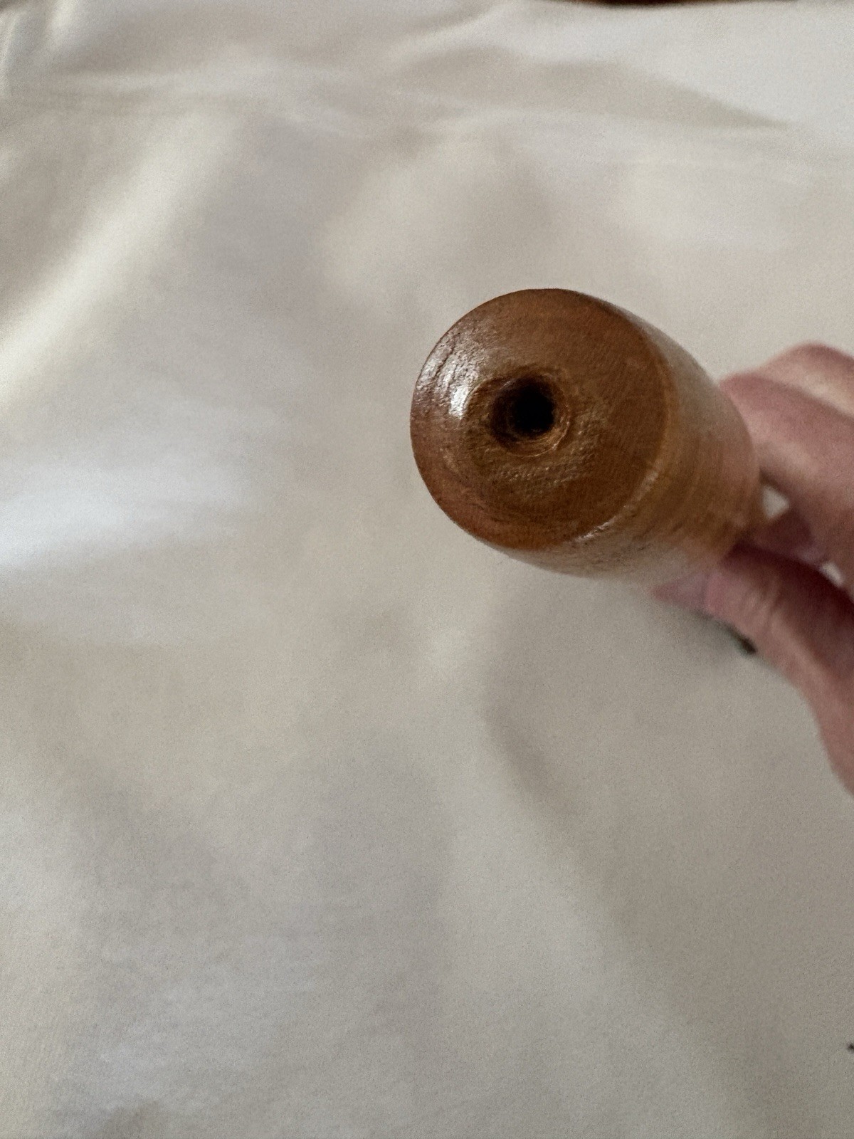 Antique Treen Turned Wood Gavel Metal Ends 1920s Black Walnut (?) 7.6 Ounces