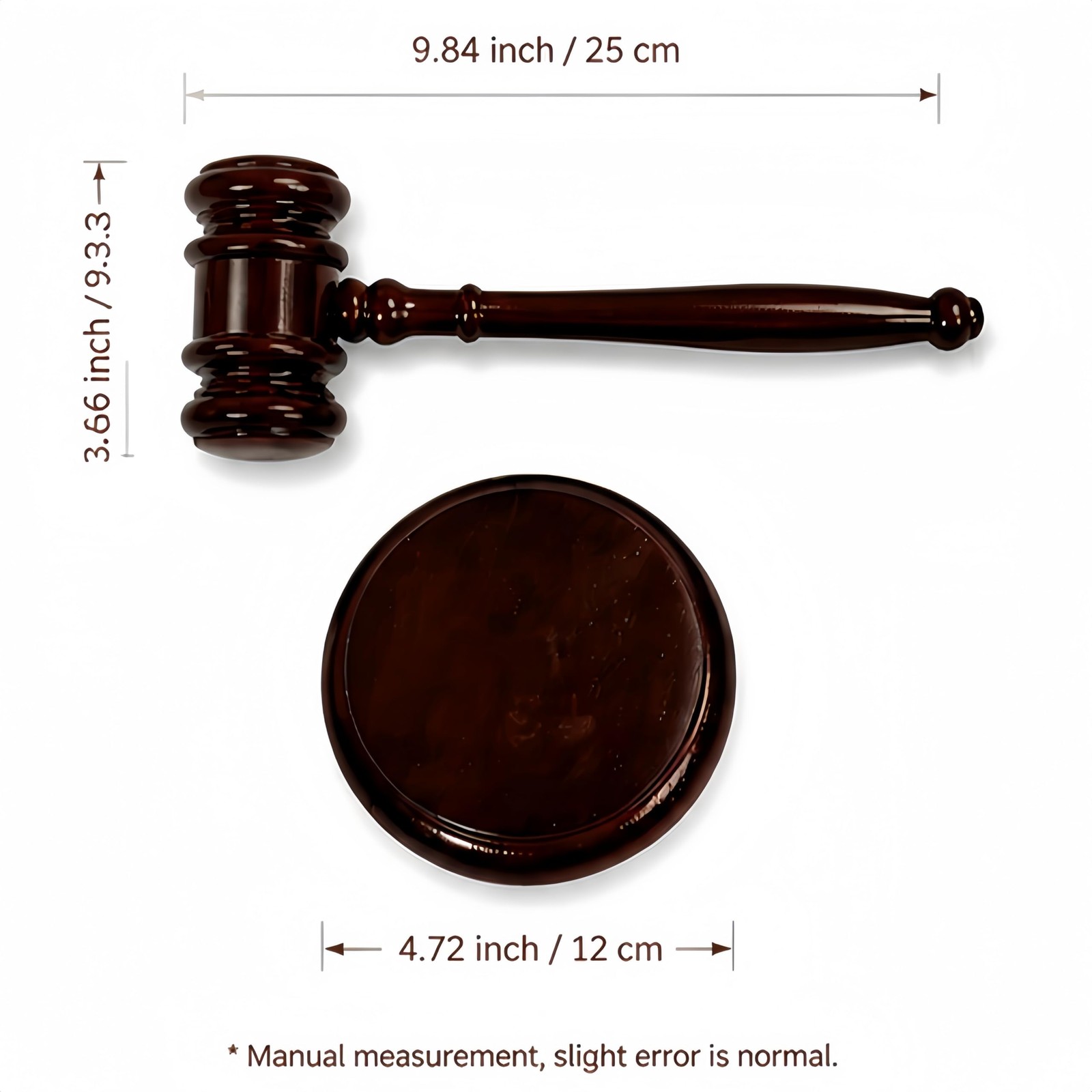 Wooden Gavel and Sound Block Set for Lawyer Judge Auction Sale Meetings