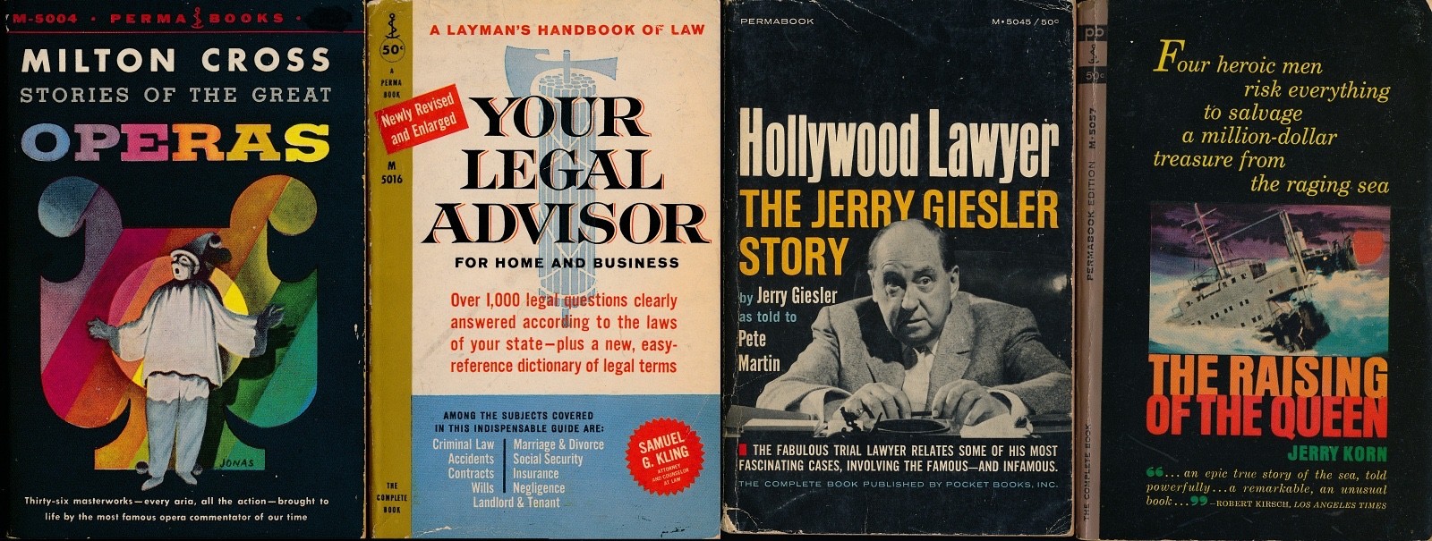 4 POCKET PERMA operas legal advisor 1960s vintage PAPERBACKS 128857