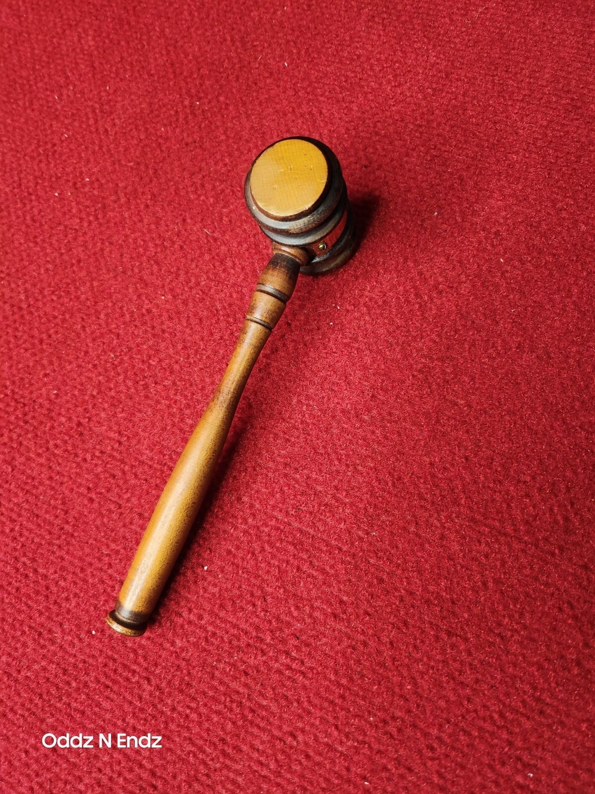 Vintage Wooden Gavel With Brass Plaque S.G.A. President 1976-77 8 Inches Long