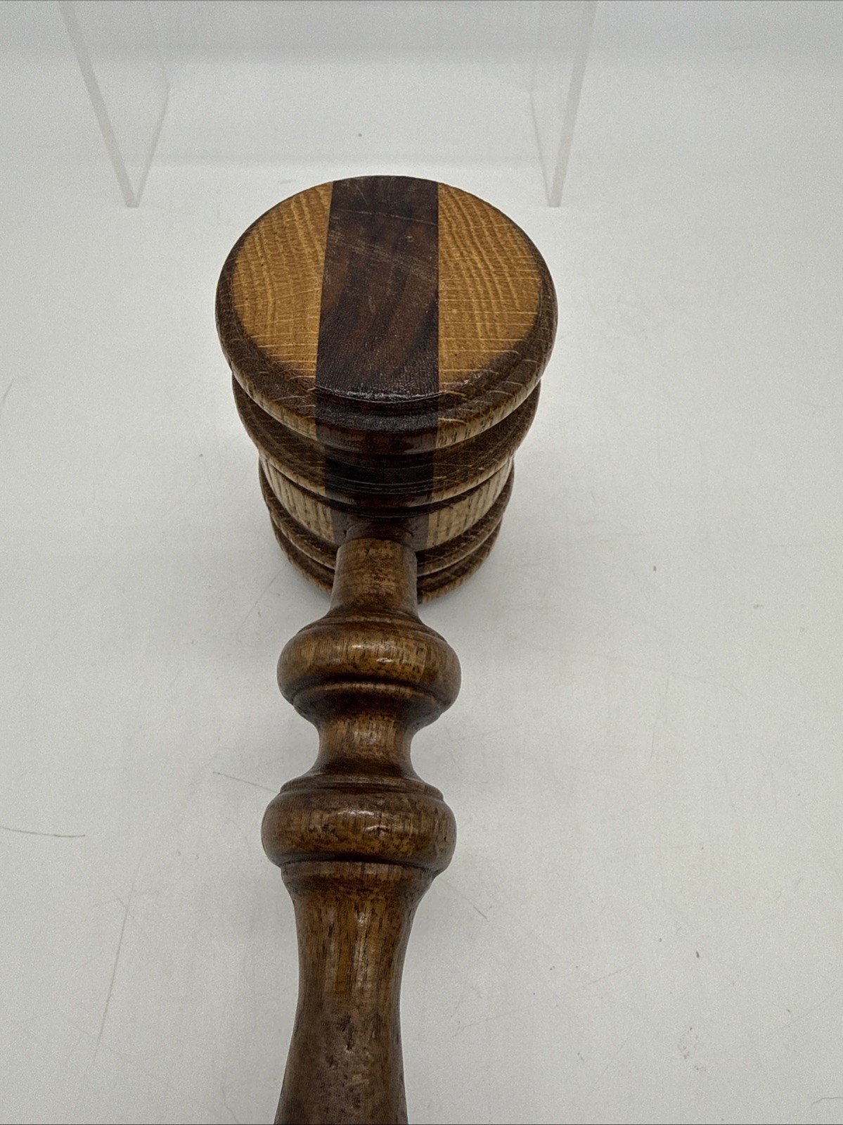 Handcrafted Wooden Judge Gavel Auctioneer Mallet Legal Decor Brown 10.5 Inch