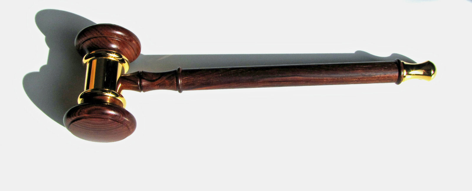 Gavel Made From Cocobolo Rosewood & Gold Plated Solid Brass