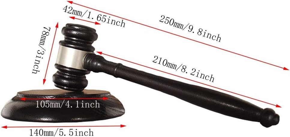 Wood Gavel and Sound Block Set Handcrafted Wooden Gavel with Round Block for …